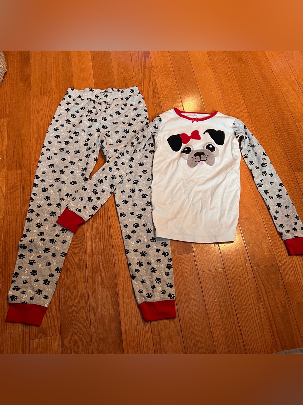 Gymboree Girls Pug Snug Fit Cotton Pajamas Set Size 14